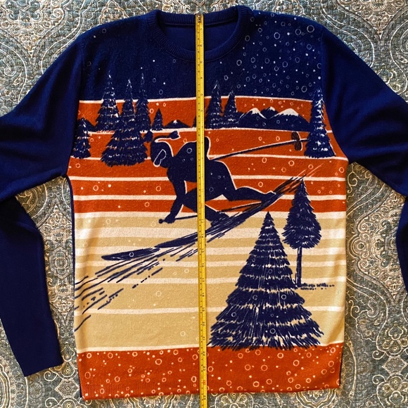 Vintage 60s/70s Novelty Skier Sweater, Size Medium - Picture 4 of 7